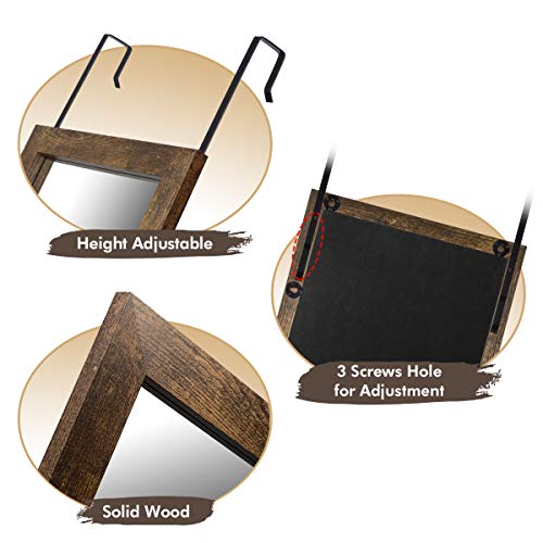 Sunix Wood Full Length Mirror, 48\" x 14\" Wall Mirror with Wood Frame, Full Length Door Mirror, Hanging Mirror Body Mirror for Bedroom, Rustic Frame