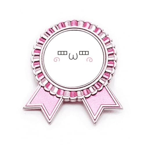 Badge en métal rose fcute et timide une broche médaille aux finitions soignées