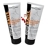 FRESH BALLS Lotion | Anti-Chafing Comfort Men's Soothing Cream to Powder Ball Deodorant and Hygiene for Groin Area, 3.4 fl oz (Pack of 2)