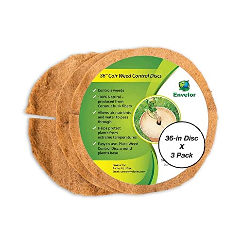 Envelor 3 pcs Coconut Fibers Mulch Ring 36 Inches Tree Protector Mat Coconut Mulch Cover Natural Coconut Fiber Weed Control Rings, Tree Ring Plant Cover for Indoor Outdoor Plants, Pot, Landscaping
