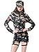 GRAJTCIN Womens Army Costume Camoflauge Jumpsuit Sexy Halloween Military Commando Soldier Uniform Cop Cosplay Outfit - X-Large
