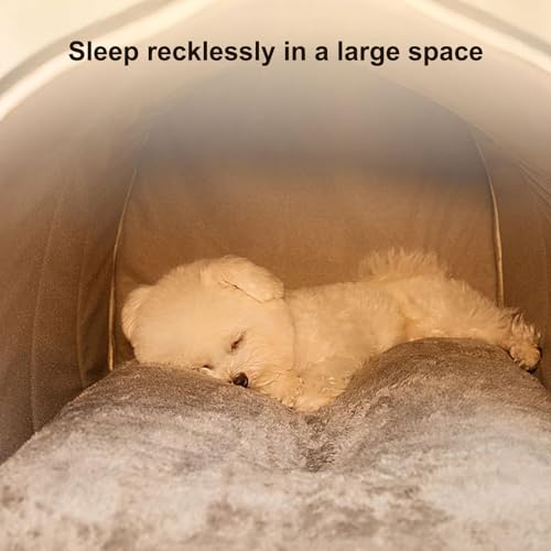 XNSHUN Katzenhaus Für Draußen Winterfest, Wasserdicht Katzenhöhle Hundehöhle Kleine Hunde Mit Abnehmbarer Weicher Matte, Katzenbett Katzenzelt, Faltbare Cat House Für Freigänger Und Hauskatzen (M)