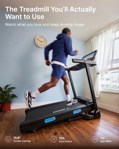 Image of MERACH T12 Foldable Treadmill for Home, 300 LBS Capacity, Wide Running Belt