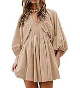 Acelitt Womens Fall Dress | Long Sleeve, V Neck, Tunic, Casual