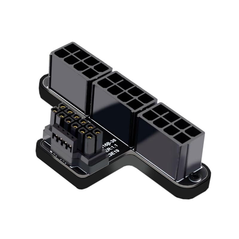 CY Adapter 12VHPWR ATX3.0 PCI-E 5.0 Power Modular to Three ATX 8P Adapter for 4080 5090TI 16Pin 12+4P Graphics Card (Up Angled 90 Degree)