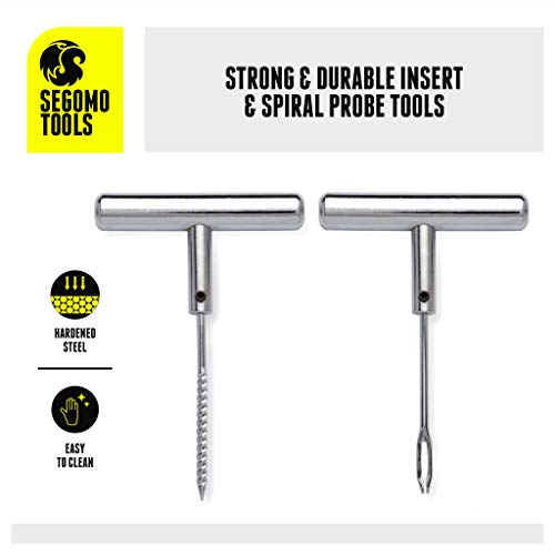 Segomo Tools 10 Piece Universal Flat Tire Puncture Repair Kit for Motorcycles, Cars, Jeep, Trucks, ATV | Motorcycle Tire Plug | Car Tire Repair Kit | Tire Kit Repair | Repair Tire Kit - TIRE01 - Image 6