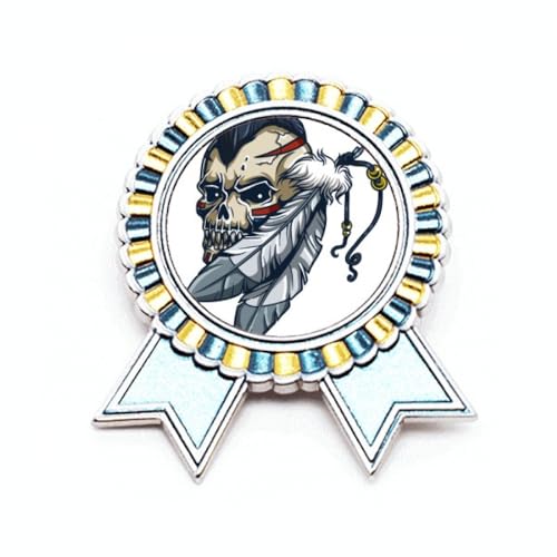 Broche totem squelette indien pour affirmer un style rock et unique