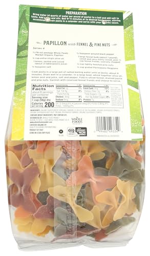 Image of Whole Foods Market, Organic Pasta, Papillon with Roots & Vegetables, 16 Ounce