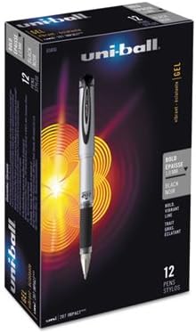 207 Impact Roller Ball Stick Gel Pen, Black Ink, Bold