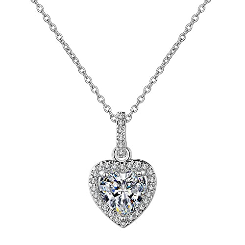 Collier pendentif coeur romantique en zircon AAA chaîne délicate pour femme