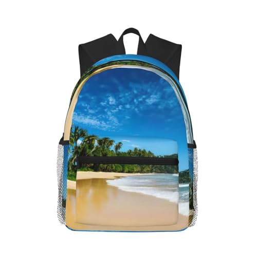 Sac à dos ordinateur portable ergonomique avec motif vague ciel clair grand compartiment