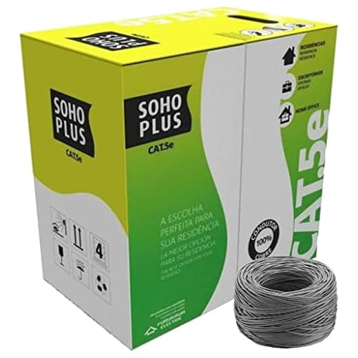 100 Metros de Cabo Rede Lan Utp Cat5e Furukawa SohoPlus U/UTP COR: CINZA