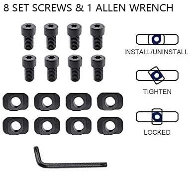 Feyachi M Lock Picatinny Rail Sections, 5 7 13 Slots Aluminum Picatinny Rail Sections for M Lock System with 8 T-Nuts and 8 Screws - 2