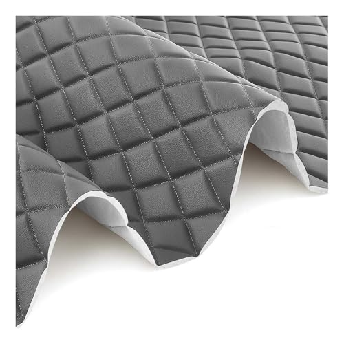 Tissu simili cuir souple gris foncé 1,6x7m pour réparer un ciel de toit décollé et siège auto