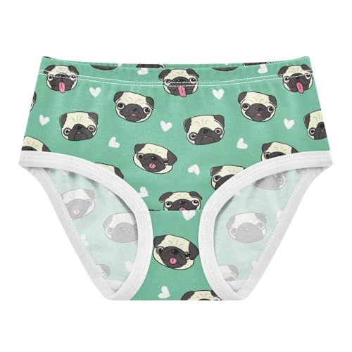 Little Girl Underwear Toddler Panties Kids Undies Pug Dog Soft Cotton Briefs 2T-8Y