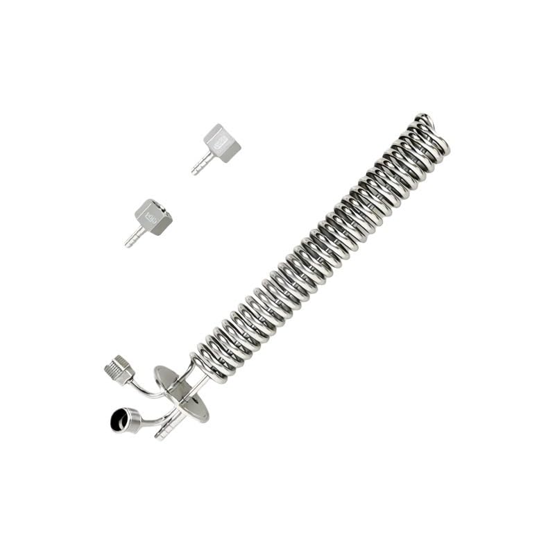 Bobina de enfriamiento de acero inoxidable 304, conexión de abrazadera de tres terminales de 2 "con conector de tubería Industrial de rosca macho de 1/2"