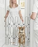 Retractable Dog Gate for Front Door 26' Wide 30.7' Tall Automatic Retractable Dog Barrier to Keep Pets Secure When Door Opens/Closes, Hardware Mount Front Door Barrier for Small/Large Dogs, Indoor