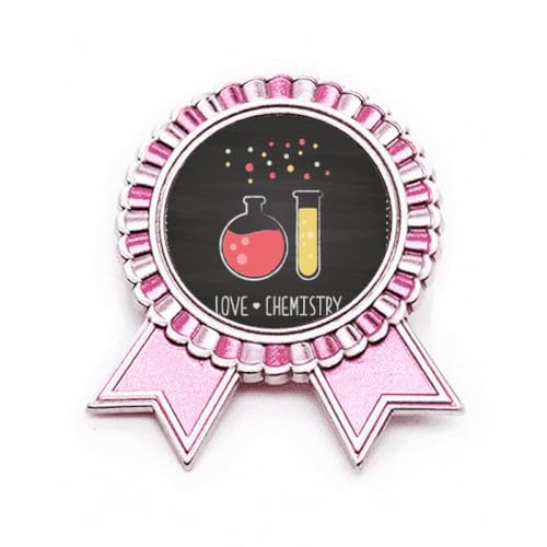 Broche en forme de tube à essai rose métallique pour personnaliser un vêtement uni