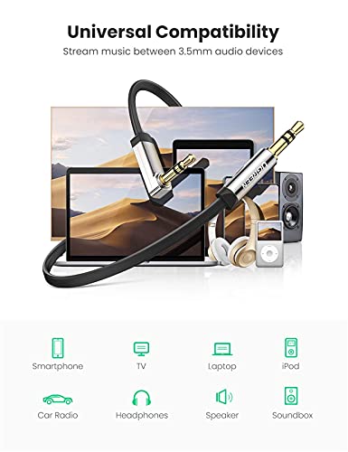Ugreen 2 Pack 1/4 Inch Male To 3.5Mm 1/8 Inch Female Stereo Headphone Adapter And 90 Degree Right Angle 3.5Mm Audio Cable Nylon Braided Aux Cord Bundle #TOP7