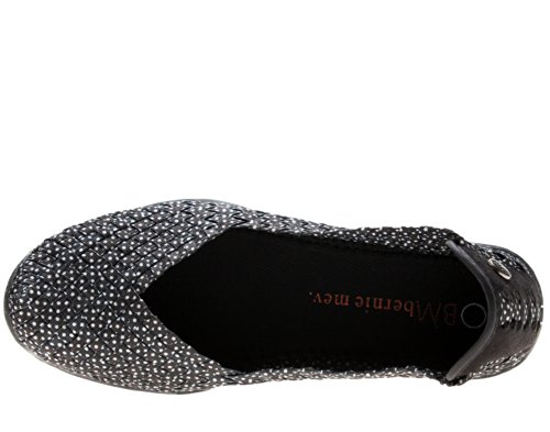 Bernie Mev Women's Braided Catwalk Black Polka Dot Flat4