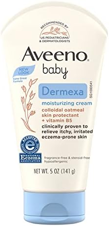 Aveeno Baby Eczema Therapy Moisturizing Cream, Natural Colloidal Oatmeal & Vitamin B5, Baby Eczema Cream for Dry, Itchy, Irritated Skin Due to Eczema, Paraben- & Steroid-Free, 5 fl. oz