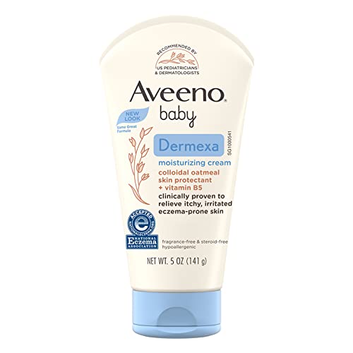 Aveeno Baby Eczema Therapy Moisturizing Cream, Natural Colloidal Oatmeal & Vitamin B5, Baby Eczema Cream For Dry, Itchy, Irritated Skin Due To Eczema, Paraben- & Steroid-Free, 5 Fl. Oz #TOP1