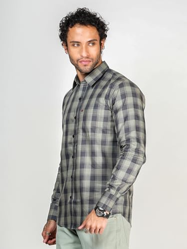 Image of Allen Cooper Checks Shirts for Men - 100% Cotton Comfort Fit Casual and Formal Shirt - Breathable, Soft, Classic Style (Multiple Colors)