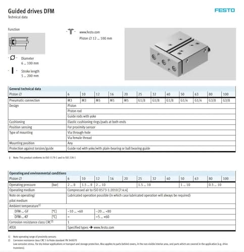 Vérin pneumatique DFM-25 avec barres de guidage pour atelier connecté - 3