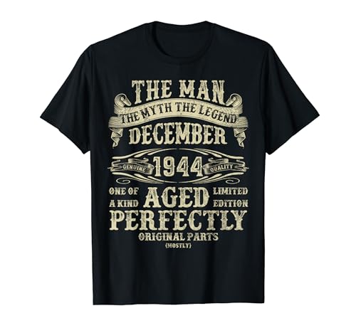 Diciembre 1944 The Man Myth Regalos de cumpleaños 79 para hombres Camiseta
