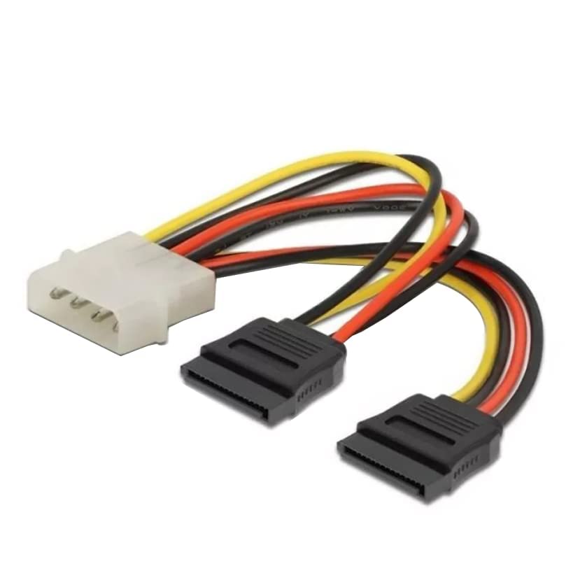 4 Pin Molex to Dual SATA Power Y Cable Adapter for Internal Hard Disk Drive, HDD, SSD & DVD Writer (Pack of 1)-image-45