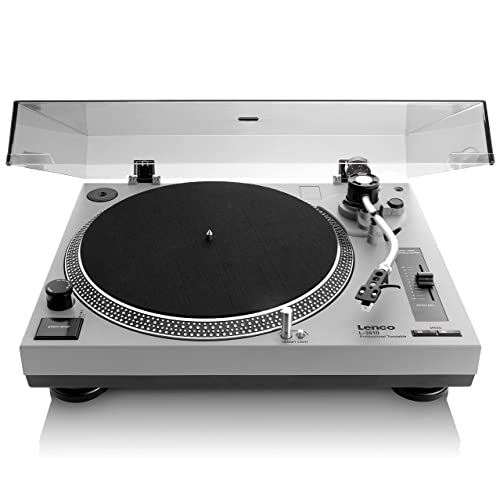 Lenco L-3810 Turntable | Direct-Drive Turntable with Pinch Control | Grey