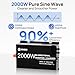 DC HOUSE 2000W Pure Sine Wave Inverter + 48V 25A Lithium Battery Charger, 3 AC Outlets, 48V DC to 120V AC Power Supply for Off-Grid Power, Home Backup, Outdoor Power Stations, Golf Carts Batteries
