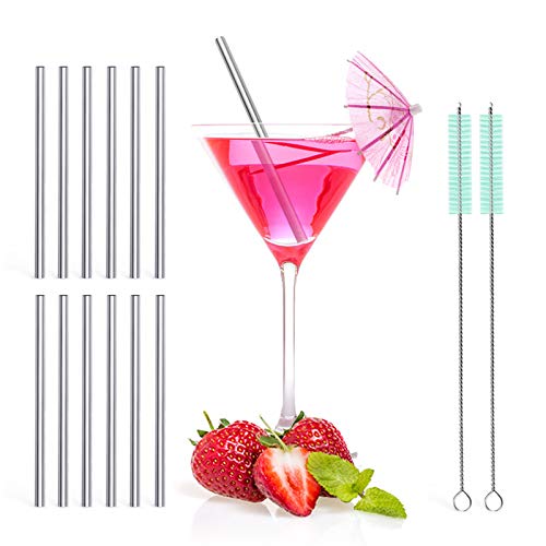 Teivio 12 Pack Stainless Steel Drink Straws