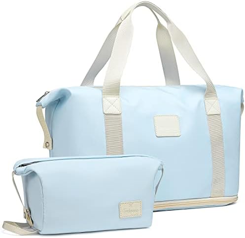 imiomo Travel Gym Duffel Bag - Weekender Bags for Women, Large Tote Overnight Bag, Sports Shoulder Hospital Bag(Beige)