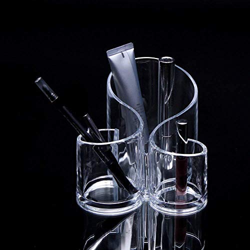 Image of Acrylic Cosmetic Storage Organizer Transparent Desk and Dressing Table Stand /Holder Nail Polish Lipstick Eyeliner Comb Beauty Makeup Brush and Jewelry Organisers