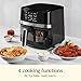 Cuisinart Air Fryer, 4.5-Quart Basket Fryer with 4 Cooking Functions to Air Fry, Roast, Bake, and Keep Warm, 4 Airfryer Presets, Dishwasher-Safe Parts, AIR-160NAS, Stainless Steel & Black