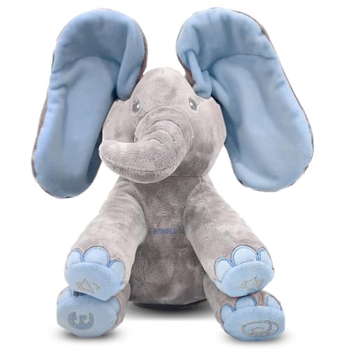 Dimple Kyle Peek A Boo Elephant Toy, Interactive Singing Stuffed Elephant Plush with Moving Ears, Musical Stuffed Animal for Babies and Toddlers,...