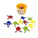 SM SunniMix 12 Piezas De Juguete De Ranas Saltarinas con Juego De Tolva De Cubo Favores De Fiesta para Niños
