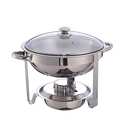 4er Pack mit 5 Quart Full Size Edelstahl Runde Chafers und Buffetwärmer Sets mit Wasserpfanne, Lebensmittelpfanne… – Bild 4