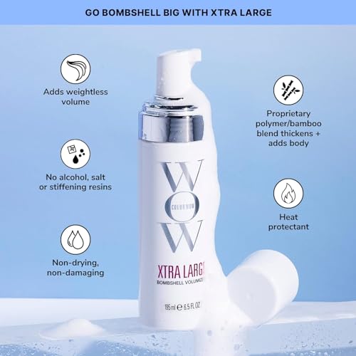 COLOR WOW Long-Lasting Blow Dry Bundle – Blowouts that last for days; Go big with Xtra Large Volumizer and go frizz-free with Dream Coat anti-frizz spray; heat protection.