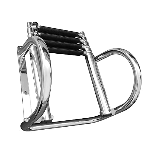 Escalera telescópica para piscina con 4 peldaños de acero inoxidable miniatura 1