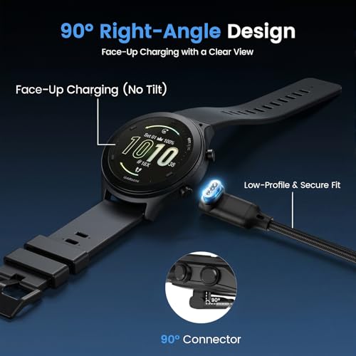 Cable de carga para Garmin Forerunner conector USB C en L que evita daños 6