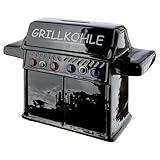 GILDE Spardose Mann Grill Geschenke für Männer – Sparschwein Grill Kohle Geschenkideen zum Vatertag Männertagsgeschenk Schwarz 18 x 5,5 cm Höhe 14 cm