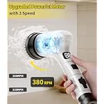 Electric Spin Scrubber, Cordless Household Cleaning Brush,Shower Scrubber - Image 4