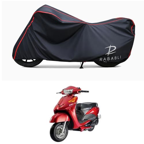 Image of Waterproof Bike Body Cover Compatible for | Indus Yo EXL | Taffeta Fabric, Red Piping Design, Bottom Elastic Fit | Dustproof, Sun UV & Rain Protection for All Bikes