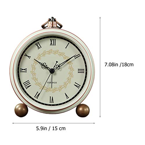 Relógio de mesa vintage IMIKEYA, relógio de mesa de metal, silencioso, sem tique-taque, decoração de
