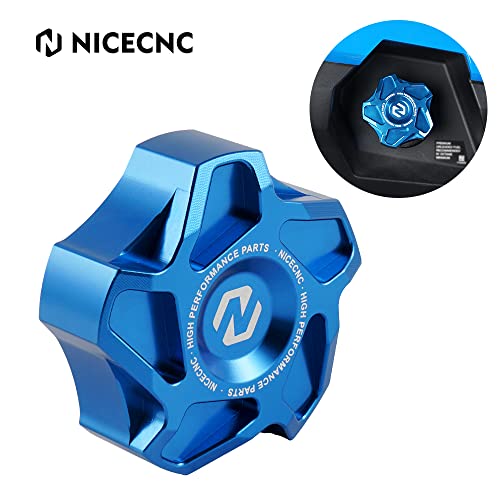 NICECNC Blue Aluminum Gas Fuel Cap Compatible with Polaris RZR XP 1000 900 TURBO, SPORTSMAN 400 450 500 550 570 850 1000 XP TOURING FOREST, SCRAMBLER XP 850 1000, TRAIL BOSS 330,TRAIL BLAZER 330