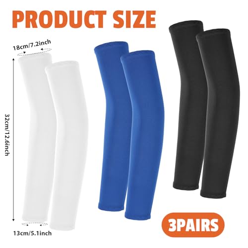 3Pairs Arm Sleeves for Kids, Outdoor Breathable Elastic Ice Sleeve for Youth Basketball Football Baseball Sports2
