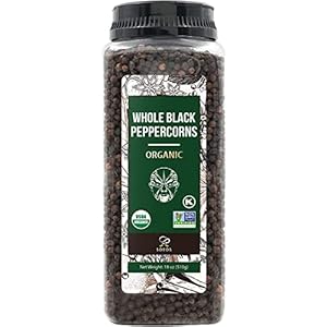 Soeos Organic Black Peppercorns, 18...