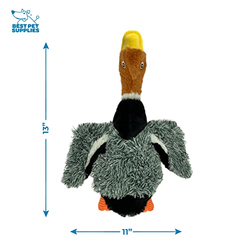 Image of Best Pet Supplies Dog Chew Toys for Small and Medium Dogs, Tough Interactive Squeaky Plush Stuffed Animal Toys - 3 Mallard Ducks Bundle